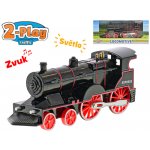 Lokomotiva kov 14cm zpětný chod na baterie se světlem a zvukem 2barvy 2 Play v krabičce – Zboží Dáma