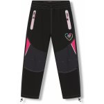 Kugo Dívčí softshellové kalhoty černá růžové zipy Černá – Sleviste.cz