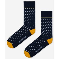 BeWooden ponožky s puntíky Coloo Socks Tmavě modré