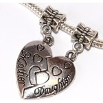 Fashion Jewerly Korálek na náramek 2 Přívěsky, Srdce napůl Matka a Dcera Láska Mother and Daughter Pure Love 2665 – Zboží Dáma