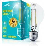 ETA žárovka LED RETRO LEDka klasik filament 8W, E27, teplá bílá – Zboží Mobilmania