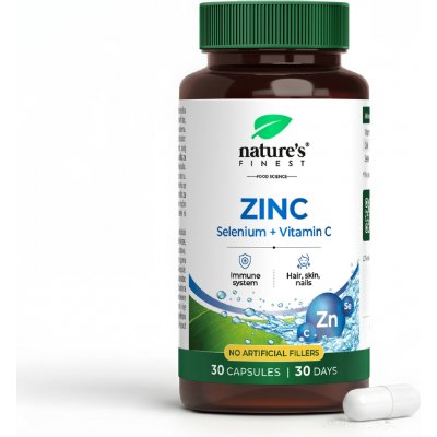 Natures Finest Nutrisslim Zinc + selen + vitamin C 30 kapslí – Hledejceny.cz