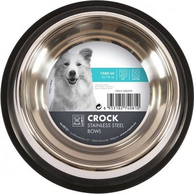 M-Pets Crock NEW Miska nerezová s gumou XL 1,56 l – Zboží Mobilmania