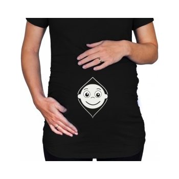 Těhotenské tričko Kuk budu kluk! Černá