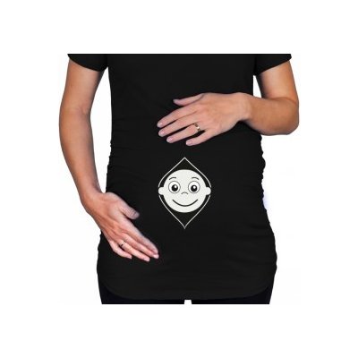 Těhotenské tričko Kuk budu kluk! růžová – Zboží Mobilmania
