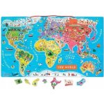 Janod Velká závěsná magnetická mapa světa v angličtině – Zboží Mobilmania