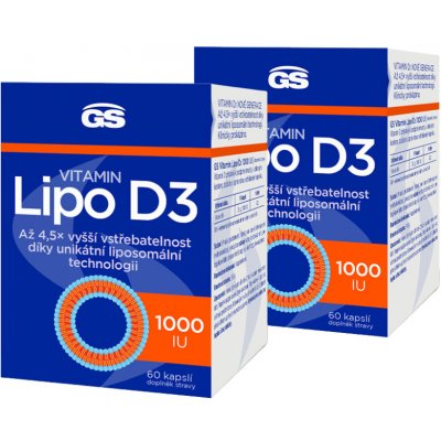 GS Vitamin Lipo D3 1000 IU 2 x 60 kapslí – Hledejceny.cz