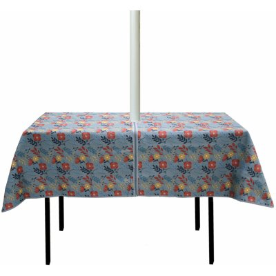Topchances 1,5mx2,13m Venkovní ubrus s otvorem pro deštník a zipem voděodolný na piknik/gril/zahradu šedý květ obdélník 150cmx213cm – Zboží Mobilmania