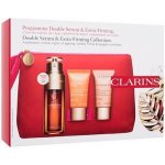 Clarins Double Serum & Extra-Firming pleťové sérum Double Serum 50 ml + denní pleťový krém Extra-Firming Energy 15 ml + noční pleťový krém Extra-Firming Night 15 ml + kosmetická taštička dárková sada – Zboží Mobilmania