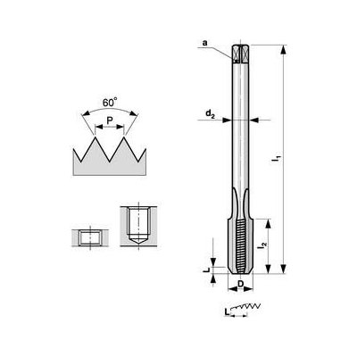 Bučovice Tools Závitník strojní M6x1 HSSE 2N přímá drážka PN8/1376(DIN376) - BU194-060 – Zboží Mobilmania