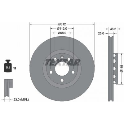Brzdový kotouč TEXTAR 92106105 | Zboží Auto