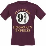 CurePink pánské tričko Harry Potter Hogwarts Express vlak do Bradavic červené – Sleviste.cz