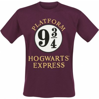 CurePink pánské tričko Harry Potter Hogwarts Express vlak do Bradavic červené – Sleviste.cz