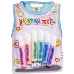 SMT Creatoys Barvy na textil perleťové 6 ks na kartě 14x20cm – Zboží Mobilmania