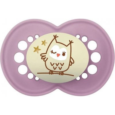 Mam šidítko Night silikon růžová se sovou – Sleviste.cz