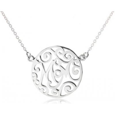 Šperky eshop Náhrdelník ze stříbra a vyřezávaný kruh Mom SP06.21