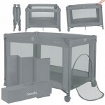 Lionelo cestovní postýlka AMELIE GREY CONCRETE – Sleviste.cz