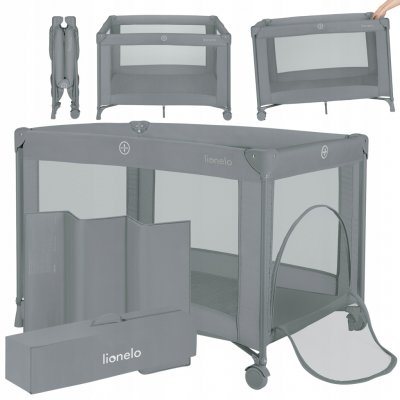 Lionelo cestovní postýlka AMELIE GREY CONCRETE – Sleviste.cz