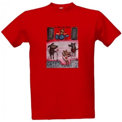 tričko s potiskem The Rolling Bones pánské červená