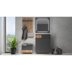 ALPI HOME Předsíňová sestava Onyx - antracit lesk/ořech pacific lesk 2