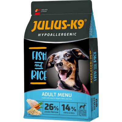 Julius K9 Adult Hypoallergenic RYBA A RÝŽE 12 kg – Zboží Mobilmania
