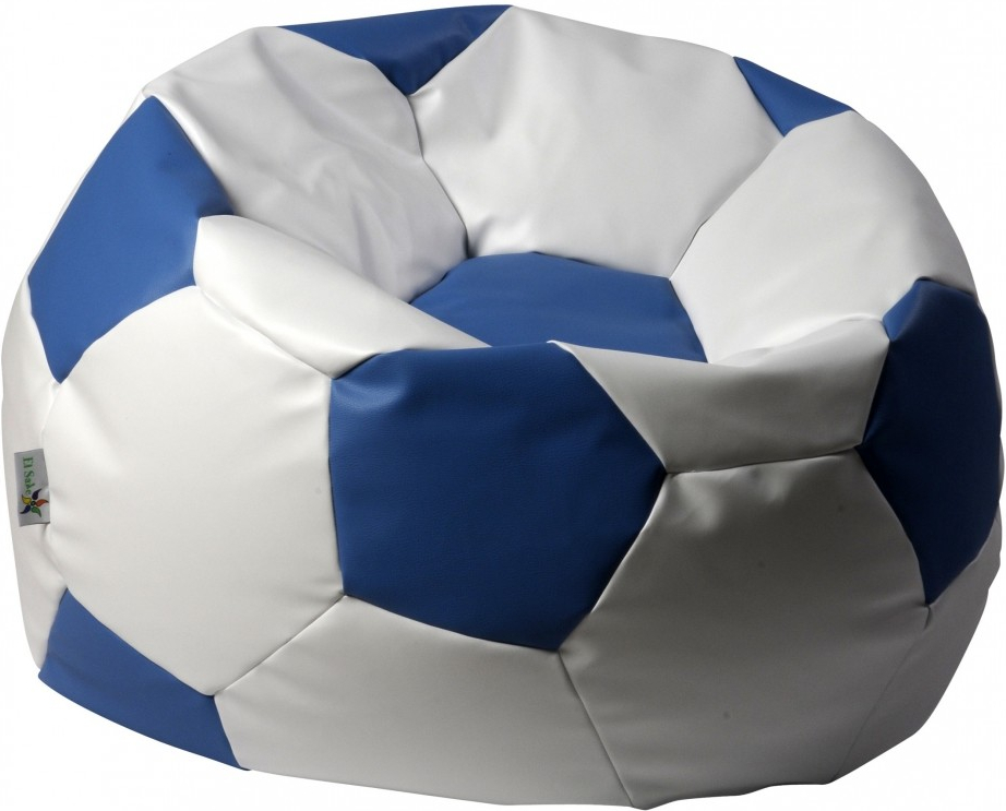 ANTARES Euroball Sedací pytel 90x90x55cm koženka bílá/modrá