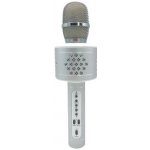 Mikrofon karaoke Bluetooth stříbrný na baterie s USB kabelem – Zboží Mobilmania