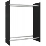 Shumee Dřevník, tvrzené sklo, černý 80 x 35 x 100 cm – HobbyKompas.cz
