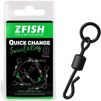 ZFISH Obratlík Quick Change Swivel With Ring vel. 8 10 ks – Sleviste.cz