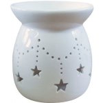 Anděl Přerov aroma lampa porcelánová s hvězdami 10 cm, bílá – Zboží Dáma