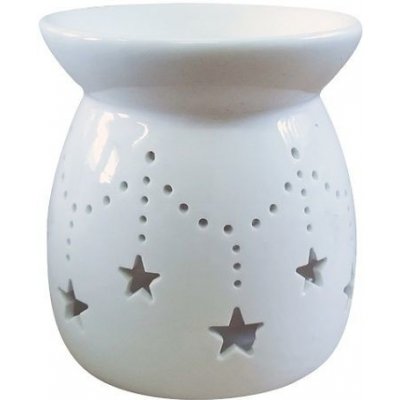 Anděl Přerov aroma lampa porcelánová s hvězdami 10 cm, bílá – Zboží Dáma