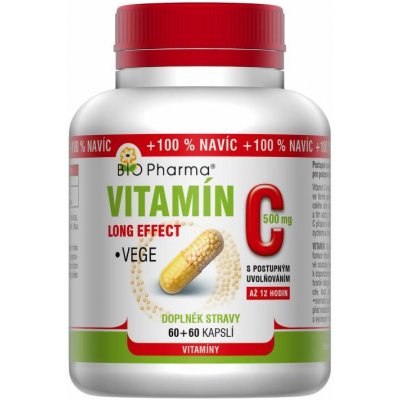 Bio-Pharma Vitamín C 500 mg long effect 120 kapslí – Hledejceny.cz