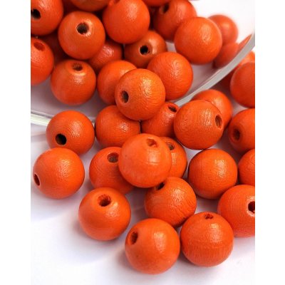 Detoa dřevěné korálky oranžové 10 mm 10 ks – Sleviste.cz