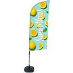 Jansen Display Kompletní sada reklamní vlajky ve tvaru křídla, Smoothies, citrón, 100 x 1440 mm – Zboží Dáma
