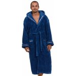 modrý župan pro muže s kapucí huňatý – Zboží Dáma