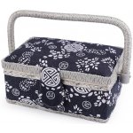Kazeta / košík na šití čalouněný Varianta: 2 modrá tmavá, Balení: 1 ks – Sleviste.cz