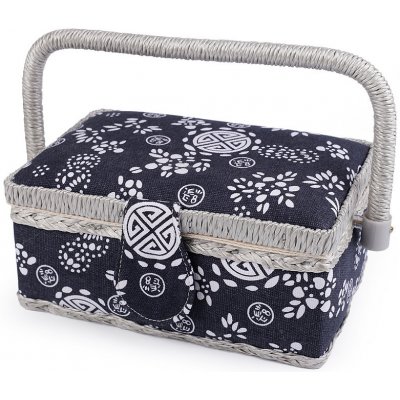 Kazeta / košík na šití čalouněný Varianta: 2 modrá tmavá, Balení: 1 ks – Sleviste.cz