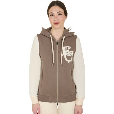 Mikina Equestro Bicolor Hoodie dámská walnut/antique white – Sleviste.cz