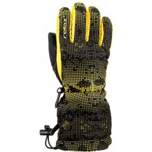 Relax puzzy dětské junior lyžařské rukavice černé neon žluté