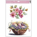 Anděl Přerov Okenní fólie malované velikonoční košíky s glitry 30 x 42 cm – Zbozi.Blesk.cz