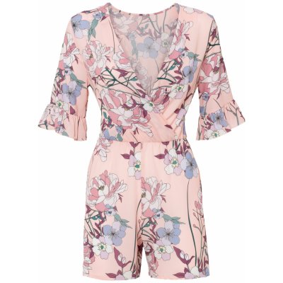 Bonprix BODYFLIRT overal se vzorem růžový – Zboží Mobilmania