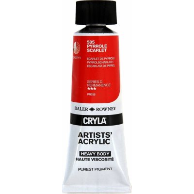 Daler Rowney Cryla Artists akrylová barva pyrrole scarlet 75 ml – Hledejceny.cz