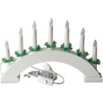 M.A.T. GROUP Svícen vánoční el. 7 svíček,teplá BÍ,oblouk,dřev.BÍ,do zásuvky – Zboží Mobilmania