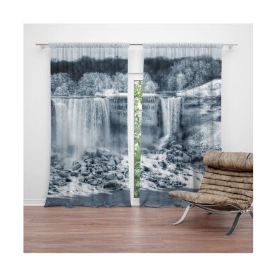 Sablio Závěs Černobílý vodopád: 2ks 140x250cm – Hledejceny.cz