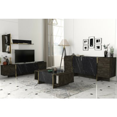 Kalune Design Veyron hnědá mramor zlatá – Zboží Dáma