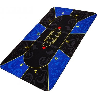 Garthen Skládací pokerová podložka, modrá/černá, 160 x 80 cm – Zboží Dáma
