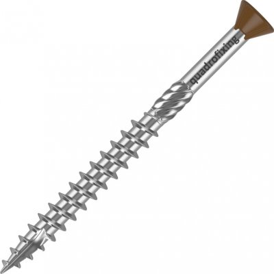 Hnědé nerezové vruty 4,0–5,0 mm (200 ks + bit) QUADROFIX BROWN – Hledejceny.cz