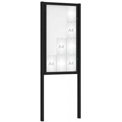 PROCITY Venkovní vitrína Classique, 12 x A4, včetně sloupků, černá | Zboží Auto