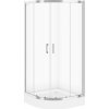 Sprchové kouty Cersanit Basic s vaničkou 90x90 cm půlkulatá chrom lesk/průhledné sklo S601-118