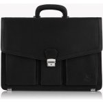 Paolo Peruzzi pánská kožená aktovka VINTAGE matná černá – Zboží Dáma